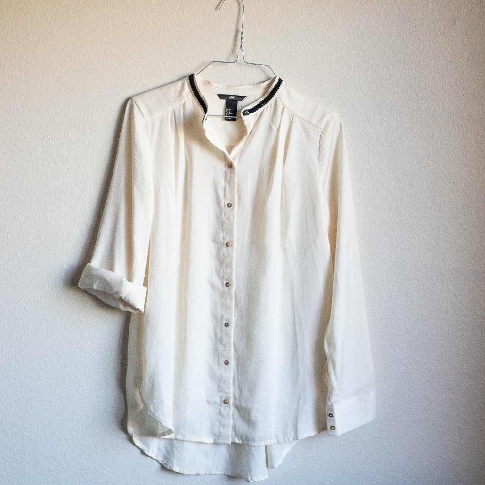 H&M Collarless Button Down
